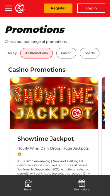 Promotions mobiles de 32Red Casino
