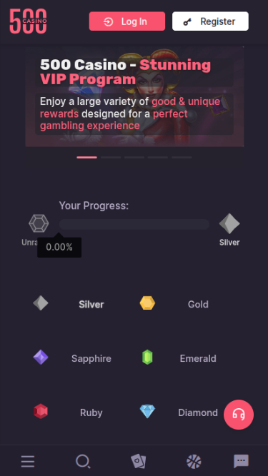 Programme VIP mobile du 500 Casino