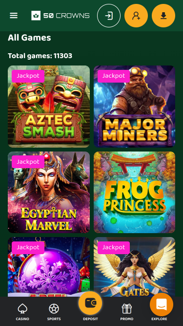 Juegos móviles de 50Crowns Casino