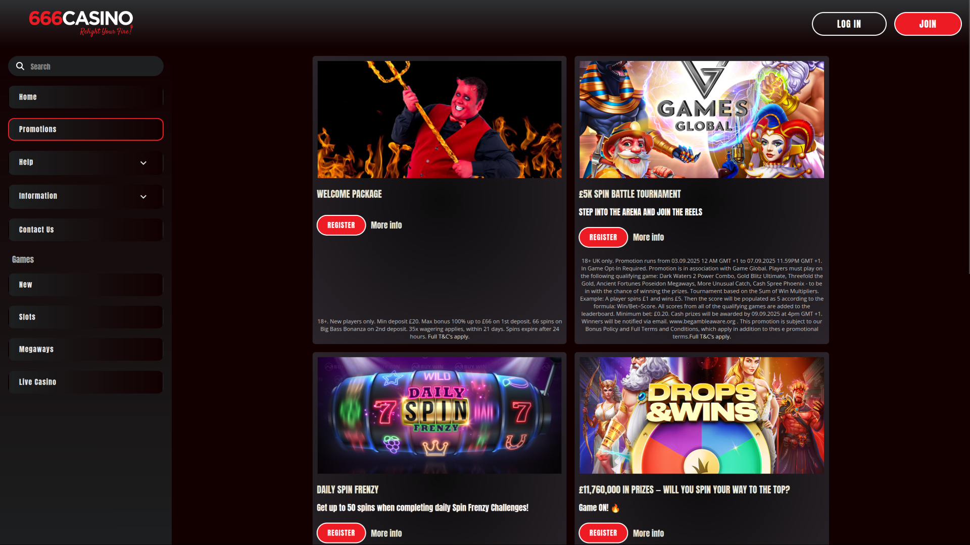 Promozioni desktop di 666 Casino