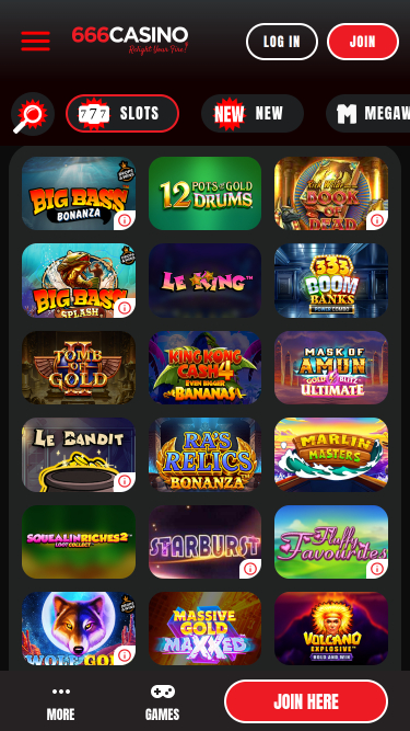 Giochi mobile di 666 Casino
