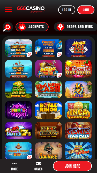 Jackpot mobile di 666 Casino