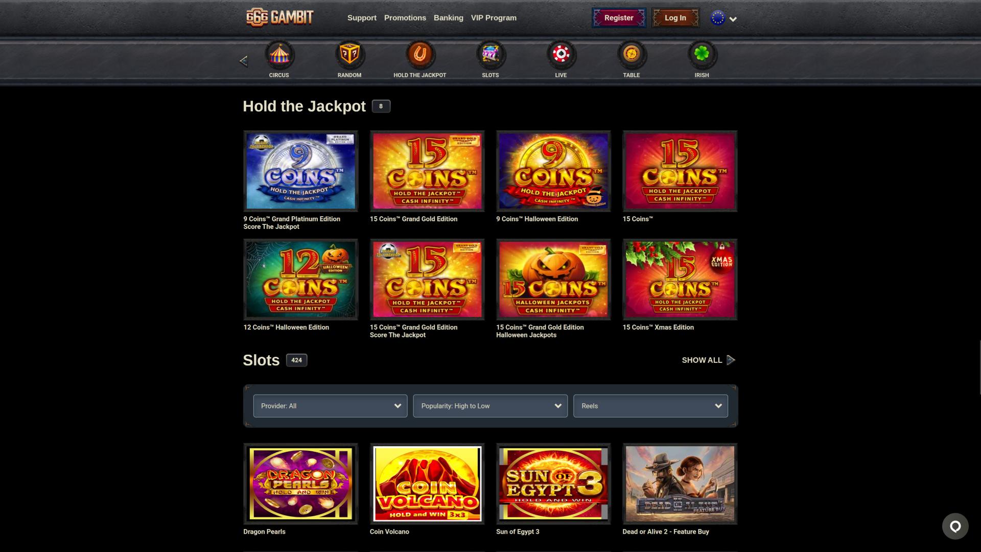 666 Gambit Casino jackpot page 