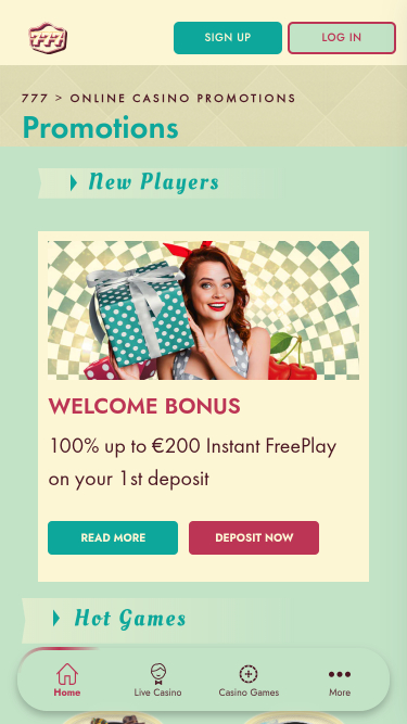 777 Casino Mobile Promotions