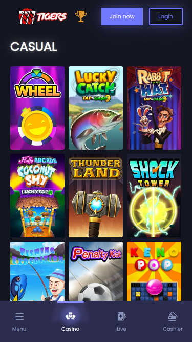 Giochi casual mobile di 777Tigers Casino
