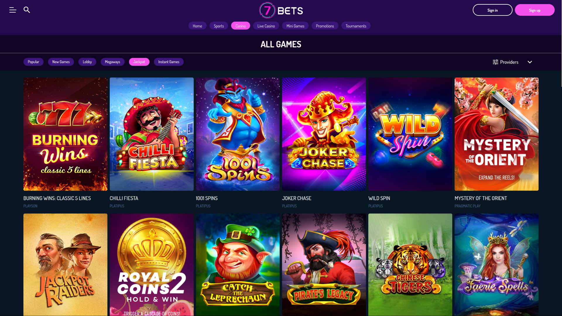 Bote de escritorio de 7Bets Casino