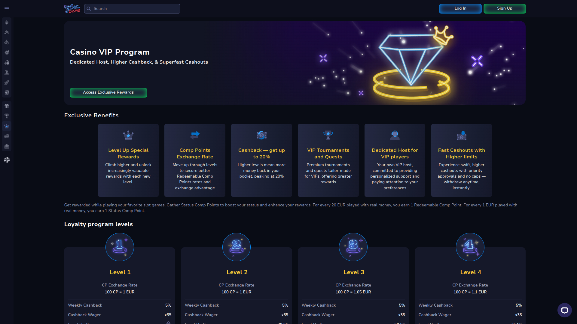 Programma VIP desktop di 7Bit Casino