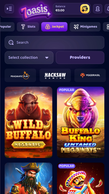 Jackpot mobile du casino 7Oasis