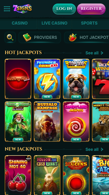 Jackpot mobile de 7Signs Casino