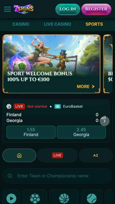 Sports mobiles de 7Signs Casino