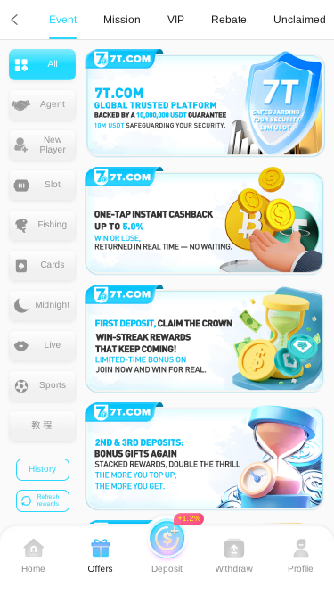 7T Casino-Aktionen für Mobilgeräte