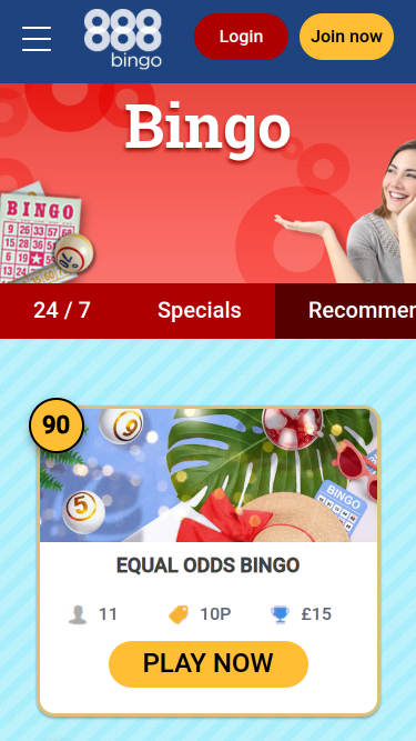 Bingo mobile di 888 Bingo Casino