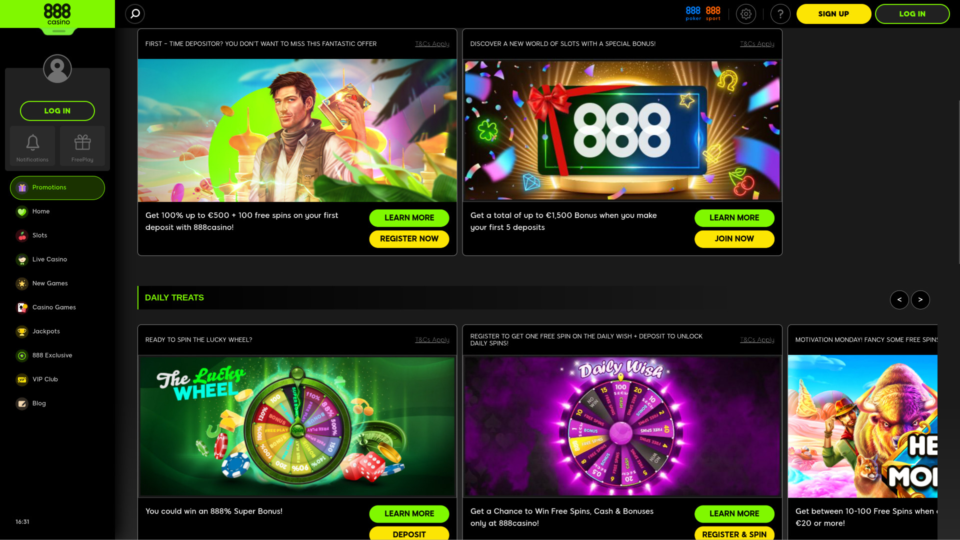 Promociones de 888 Casino para Escritorio