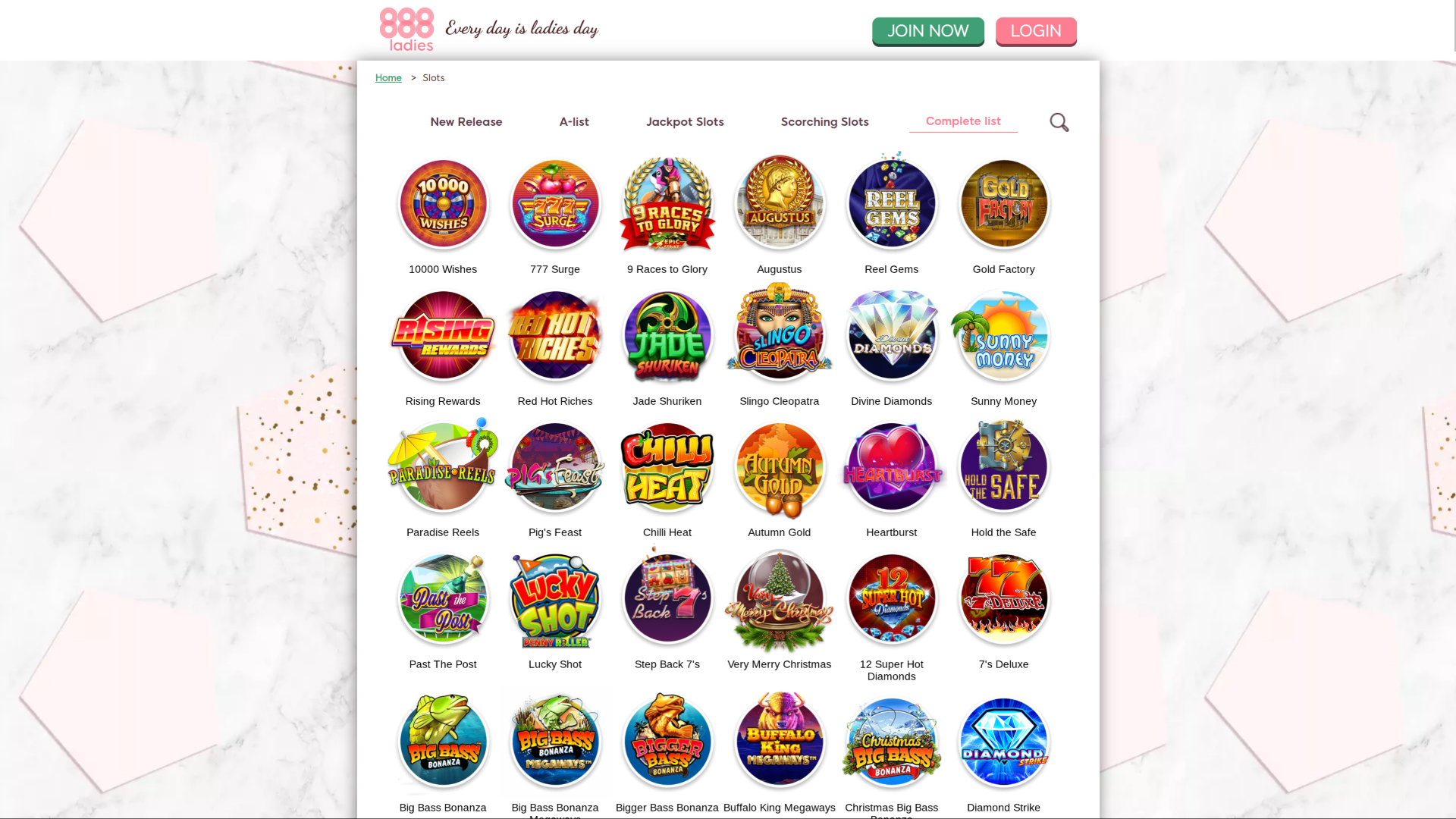 Jeux sur bureau de 888 Ladies Casino