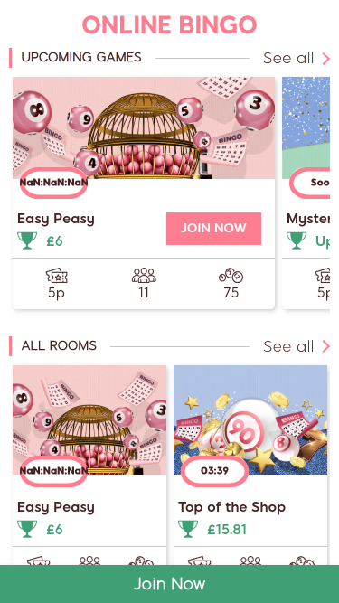 Bingo mobile de 888 Ladies Casino