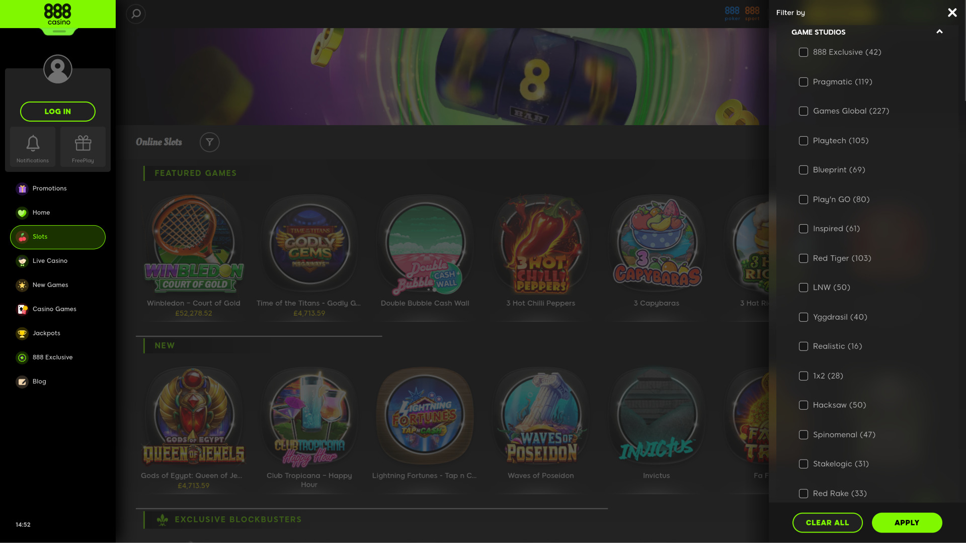 Desarrolladores de Juegos de Escritorio de 888casino