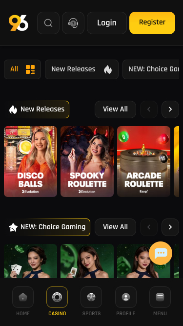 96 Casino Mobile Live Dealer