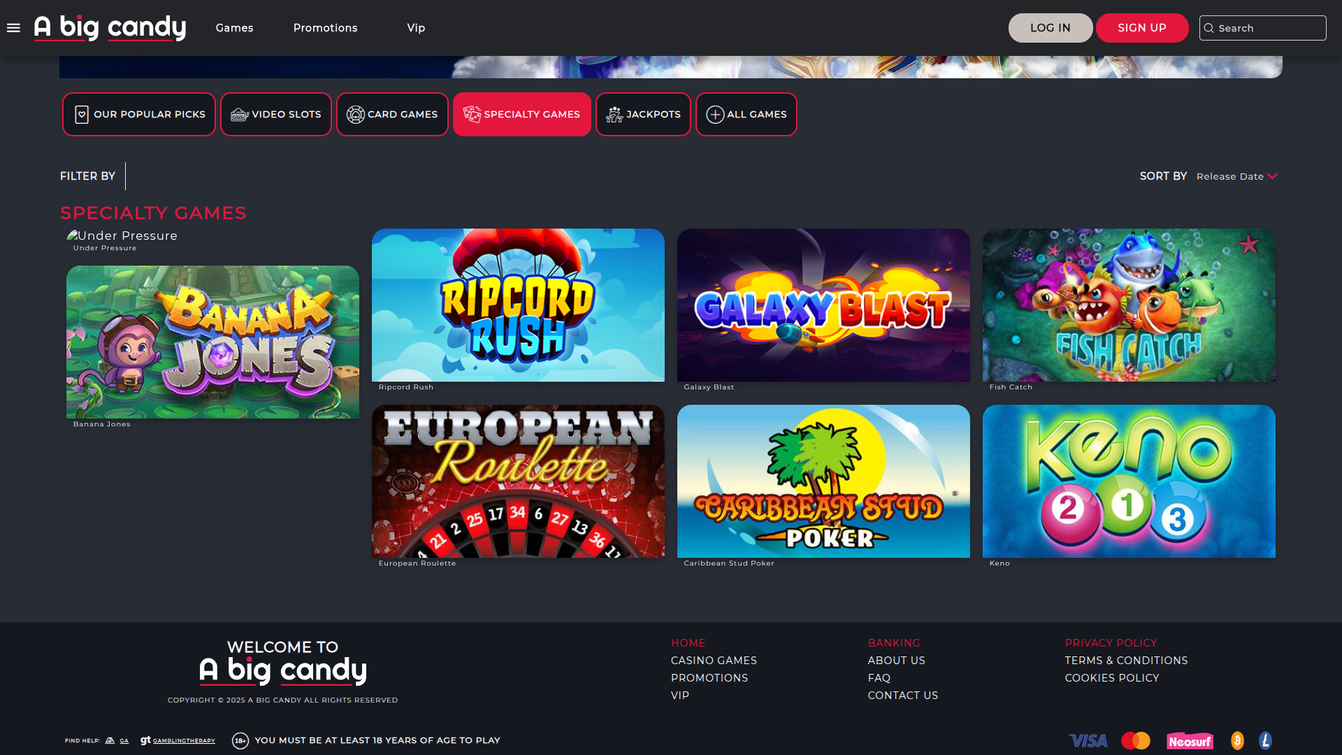 Giochi speciali desktop di A Big Candy Casino