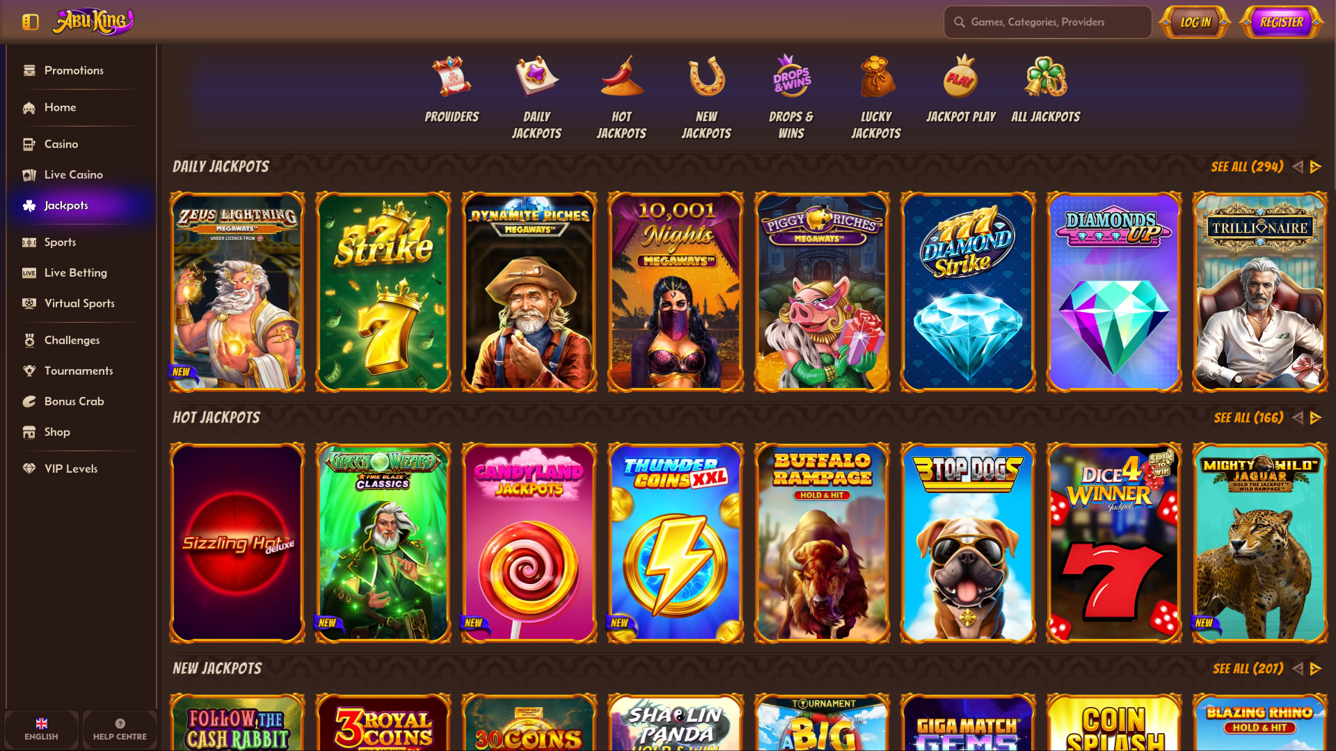Jackpot desktop di Abuking Casino