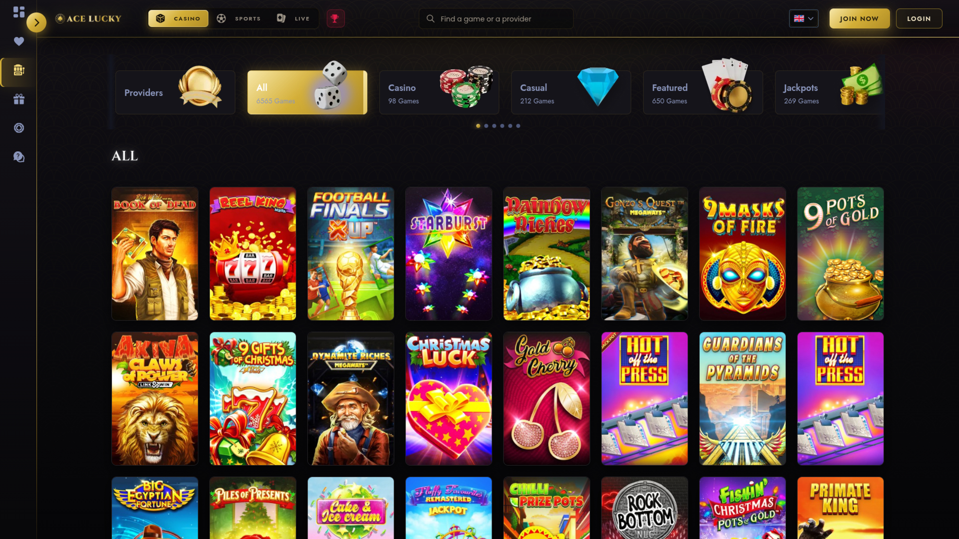 Jeux de casino Ace Lucky sur ordinateur