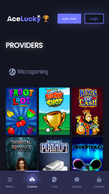 Desarrolladores de juegos móviles de Ace Lucky Casino