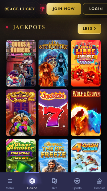 Jackpot mobile du casino Ace Lucky