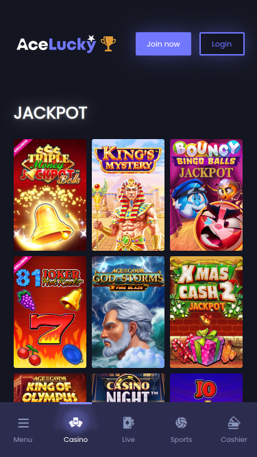Bote móvil de Ace Lucky Casino