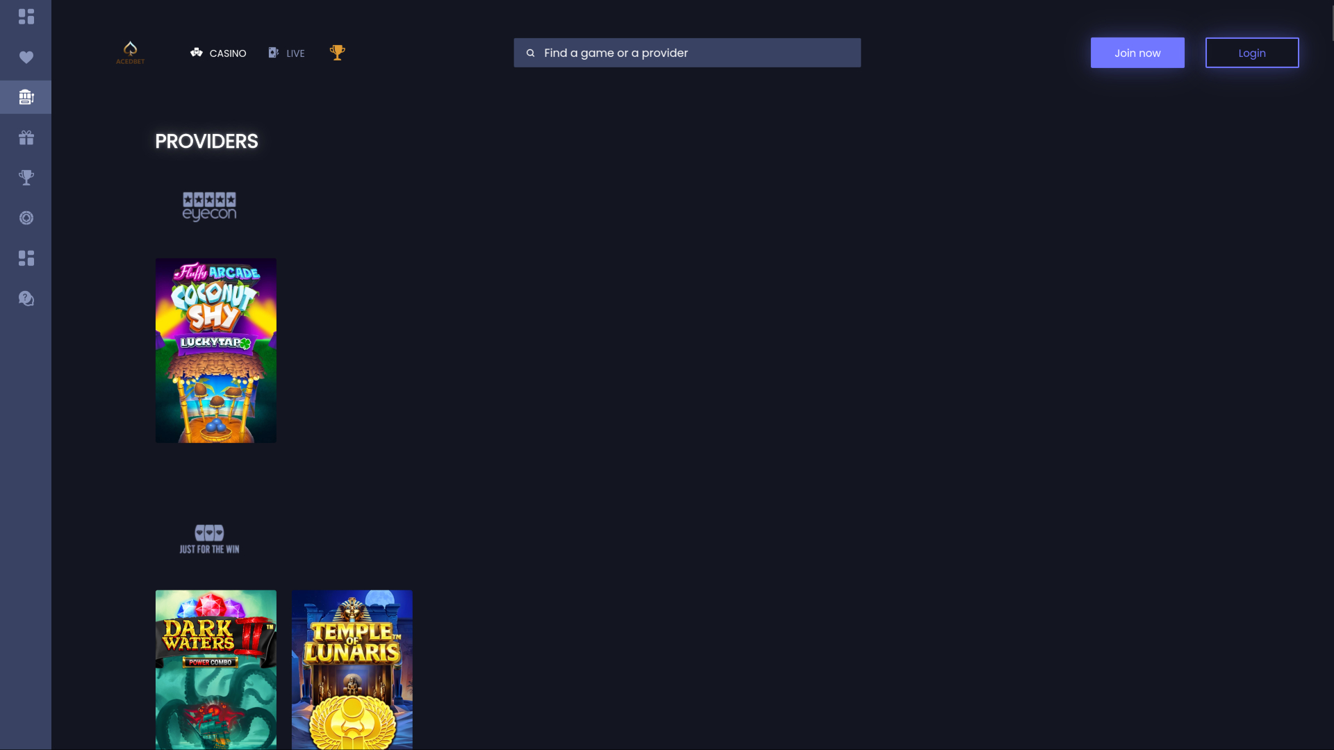 Développeurs de jeux de bureau d'Aced Bet Casino