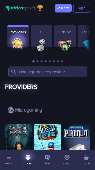 Desarrolladores de juegos móviles de AfricaSports Casino