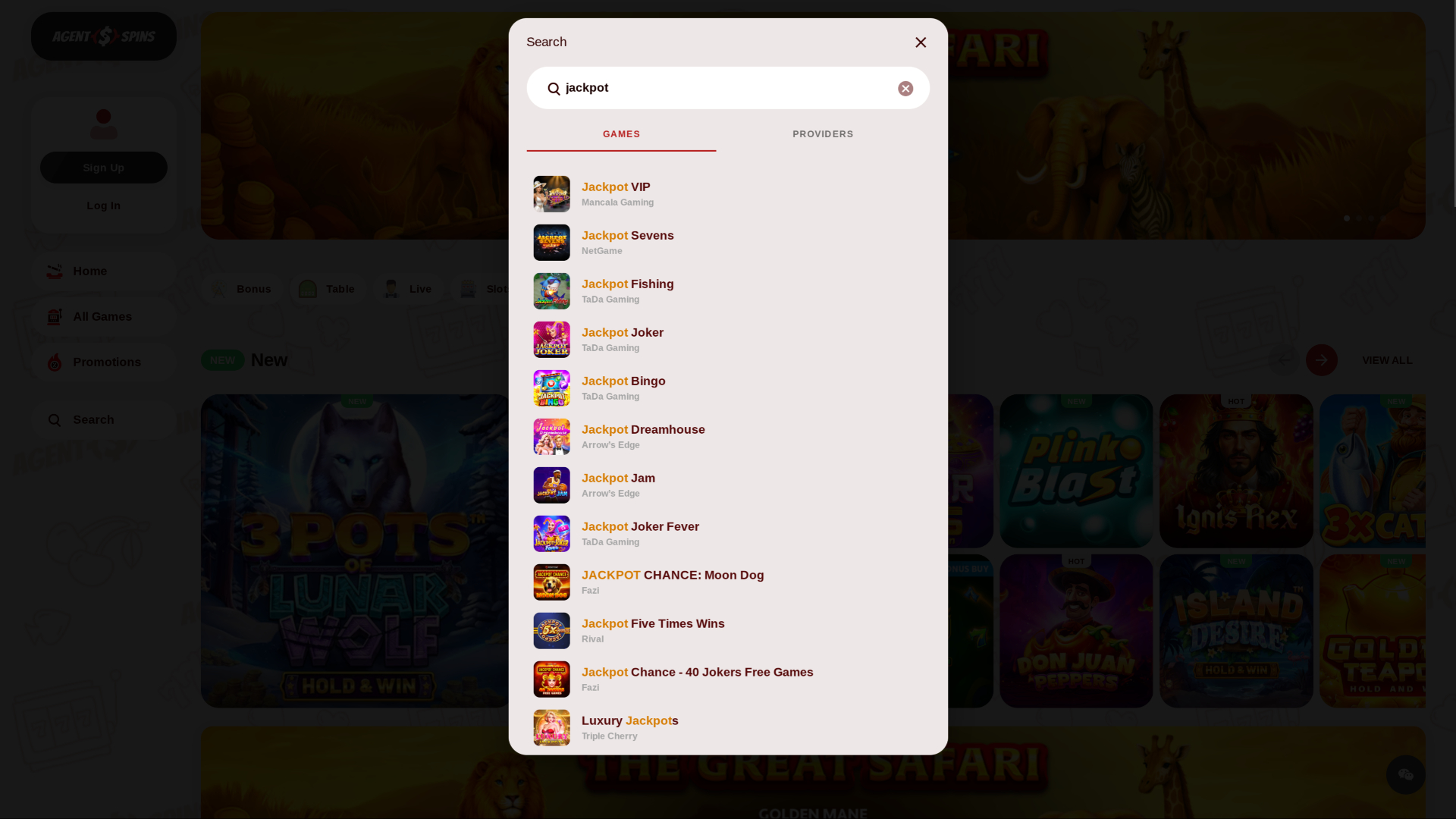 Jackpot de bureau de Agent Spins Casino