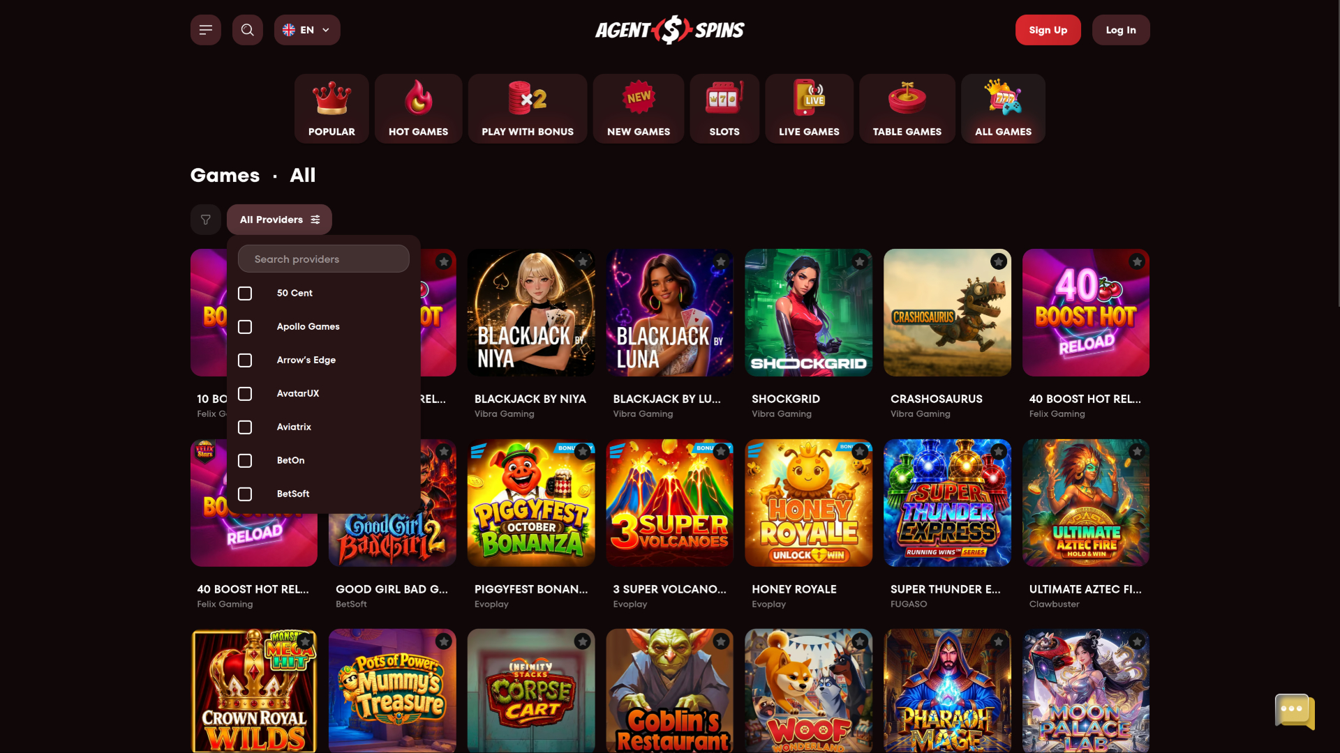 Agent Spins Casino Desktop-Spieleentwickler