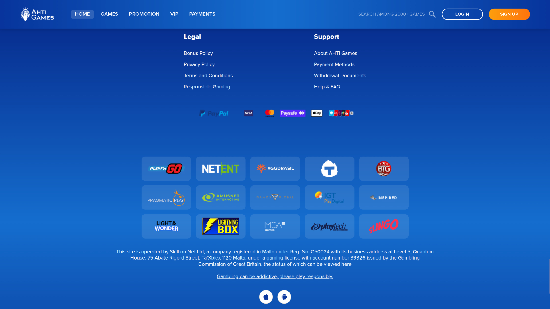 Ahti Games Casino Desktop-Spielentwickler