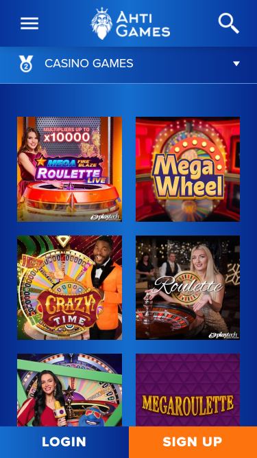 Ahti Games Casino mobile Live-Dealer