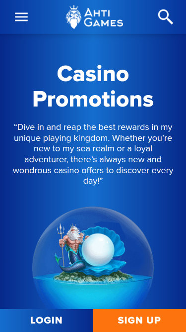Ahti Games Casino mobile Aktionen