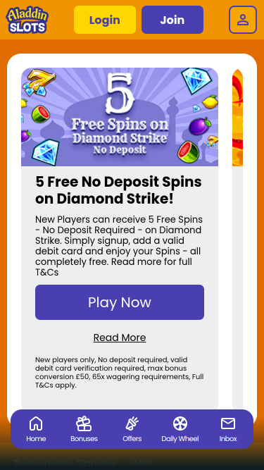 Aladdin Slots Casino Mobile Promotions