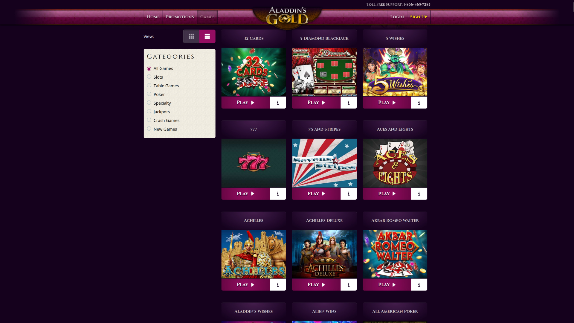 Jeux de bureau de Aladdins Gold Casino