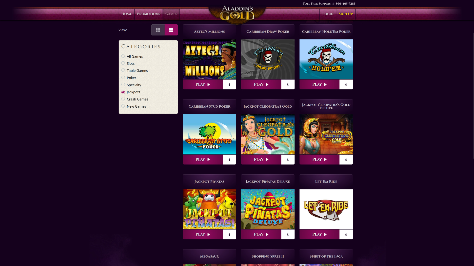 Jackpot de bureau de Aladdins Gold Casino