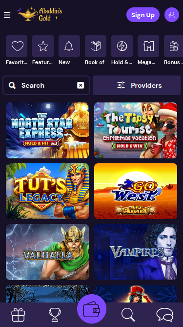 Jackpot du casino AladdinsGold sur mobile