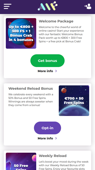 Promotions mobiles d'Alf Casino