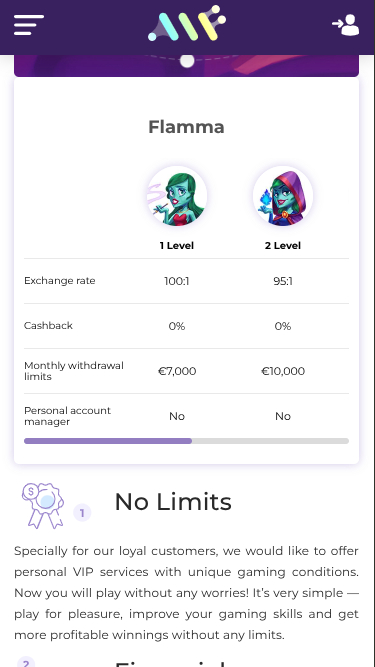 Programme VIP mobile d'Alf Casino