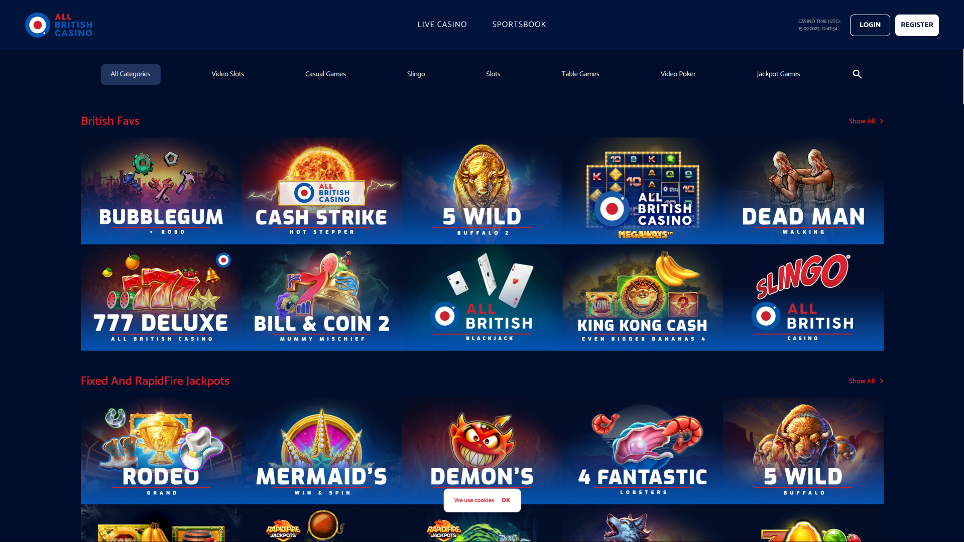 Juegos de escritorio de All British Casino