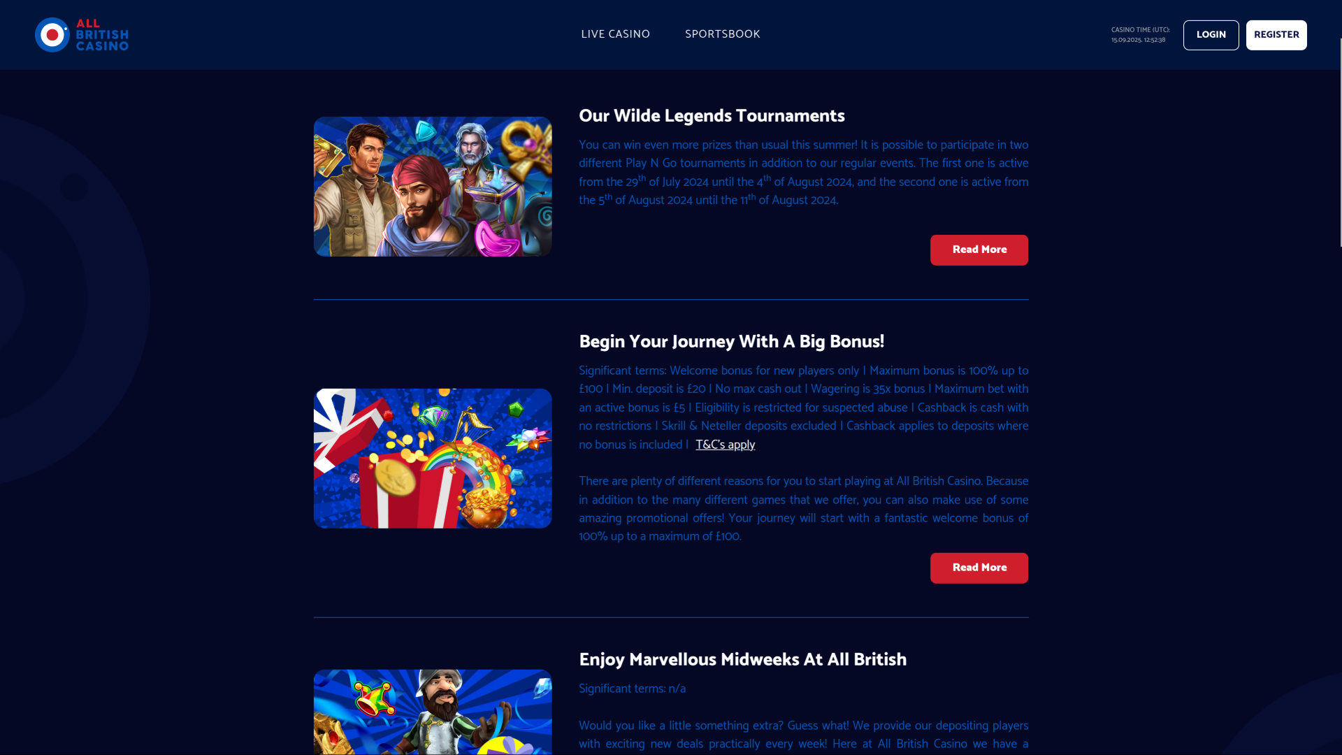 Promociones de escritorio de All British Casino