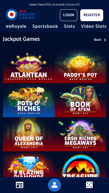 Мобильный джекпот All British Casino