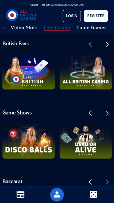 Мобильное казино All British Casino с живыми дилерами