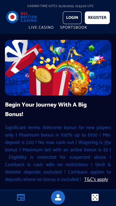 Promociones móviles de All British Casino