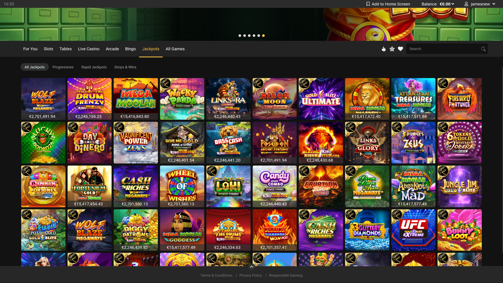 Tous les jackpots du casino sur ordinateur
