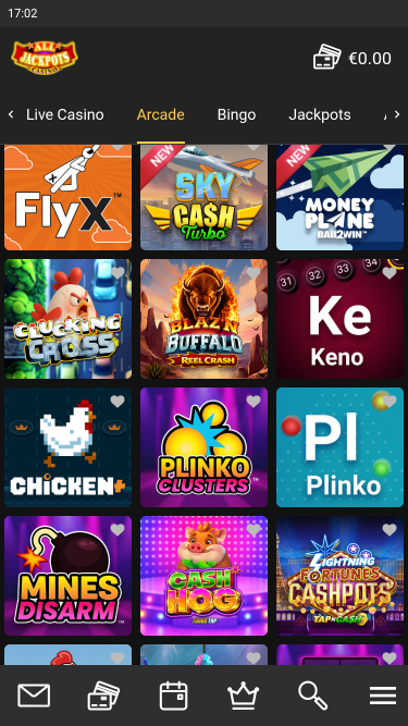 Tous les jackpots Casino Mobile Arcade
