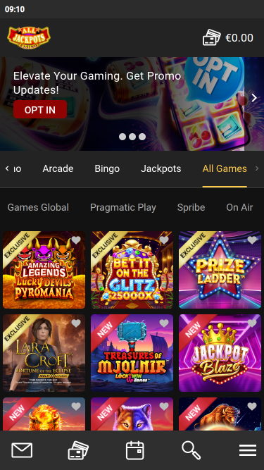 Développeurs de jeux mobiles de All Jackpots Casino