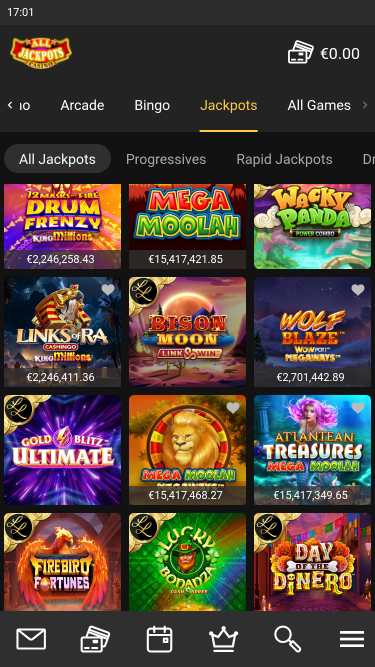Tous les jackpots du casino mobile