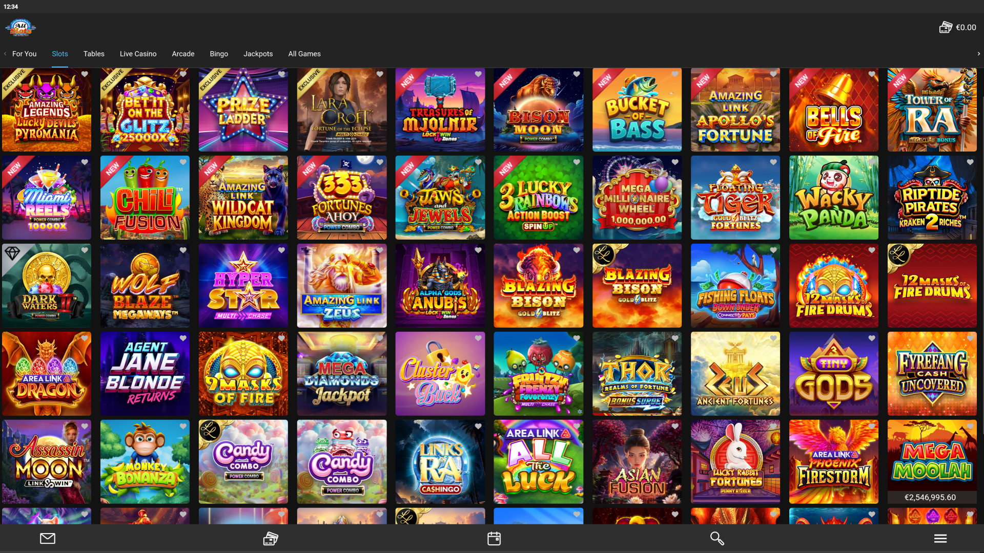 Jeux de bureau de All Slots Casino